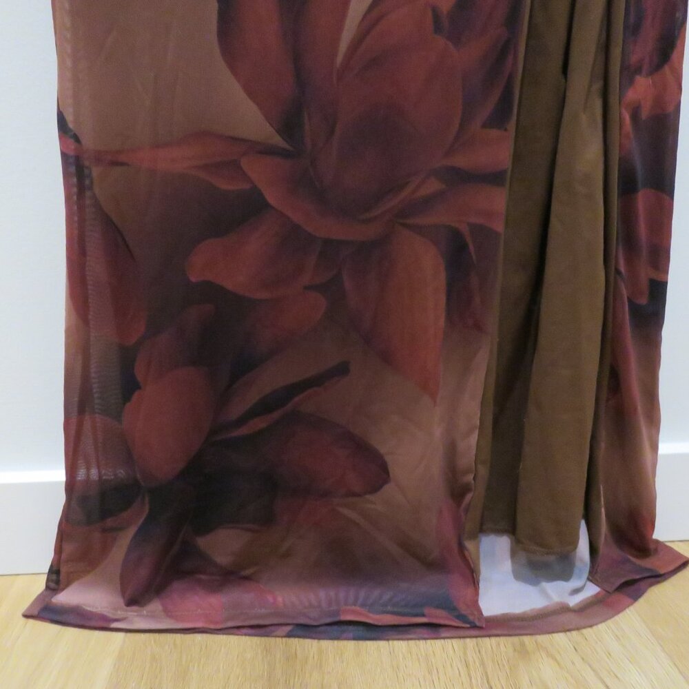 WINDSOR Drama Meets Paradise Floral Maxi Dress in Brown Y2K Whimsigoth Friends - Picture 7 of 14